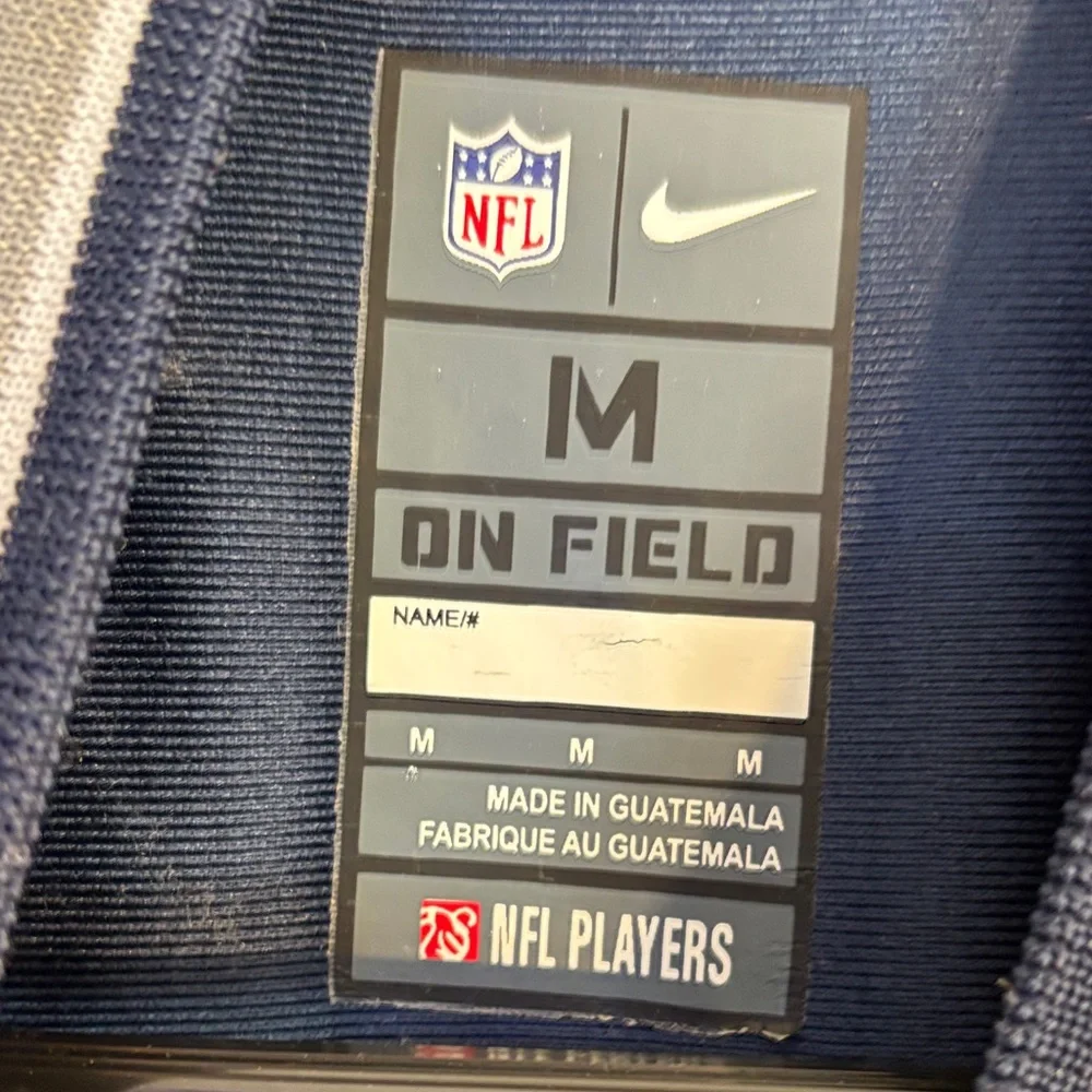 Nike Dallas Cowboys NFL on field 4 Prescott Dark Blue and White Men's Jersey EUC - Picture 5 of 6